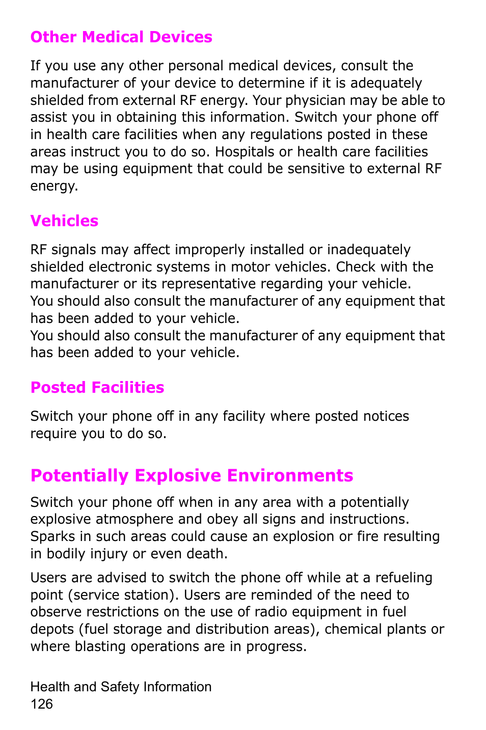 Potentially explosive environments | Samsung SGH-C225NBATMB User Manual | Page 126 / 162
