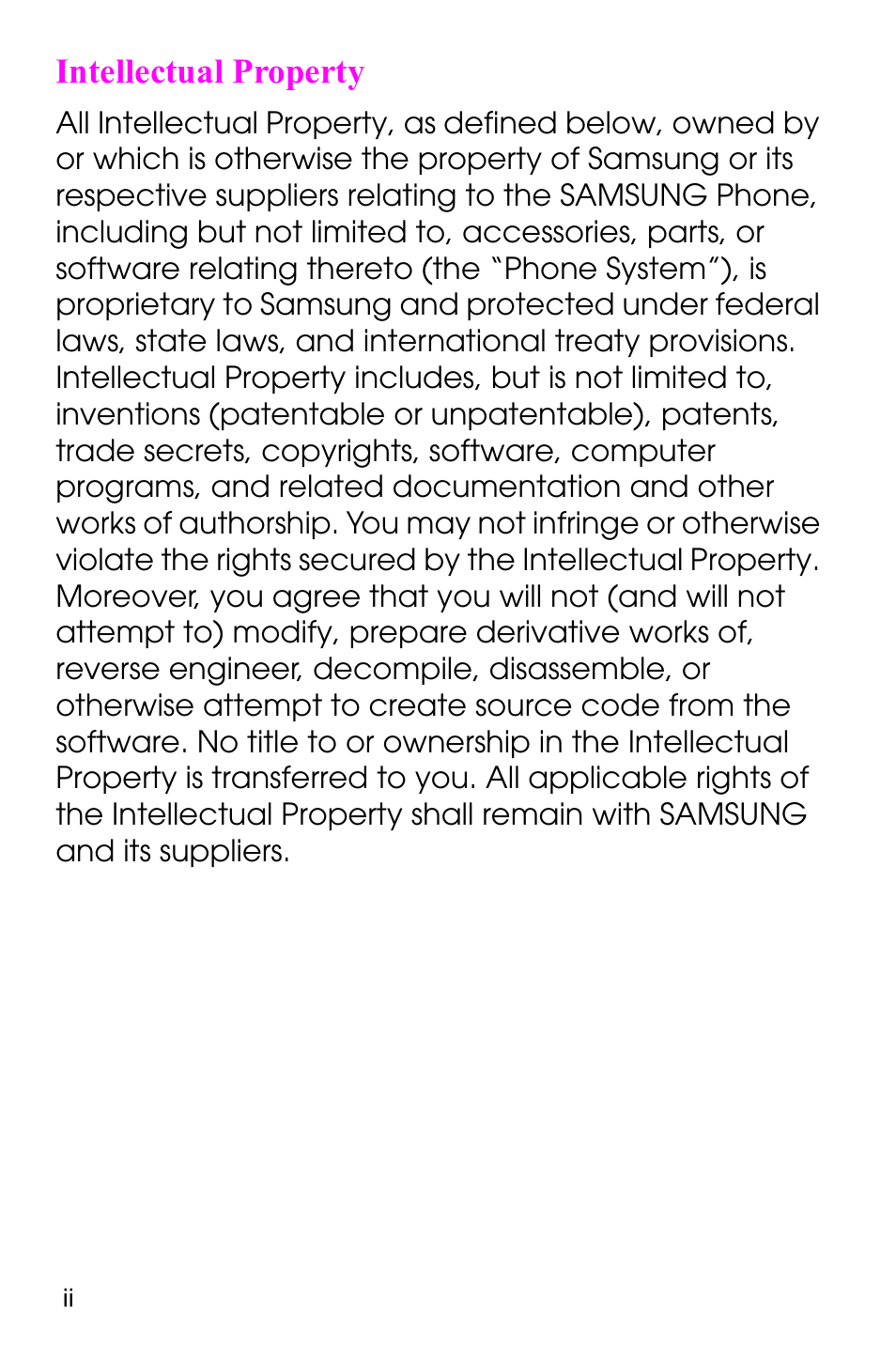 Intellectual property | Samsung SGH-C225NBATMB User Manual | Page 2 / 162