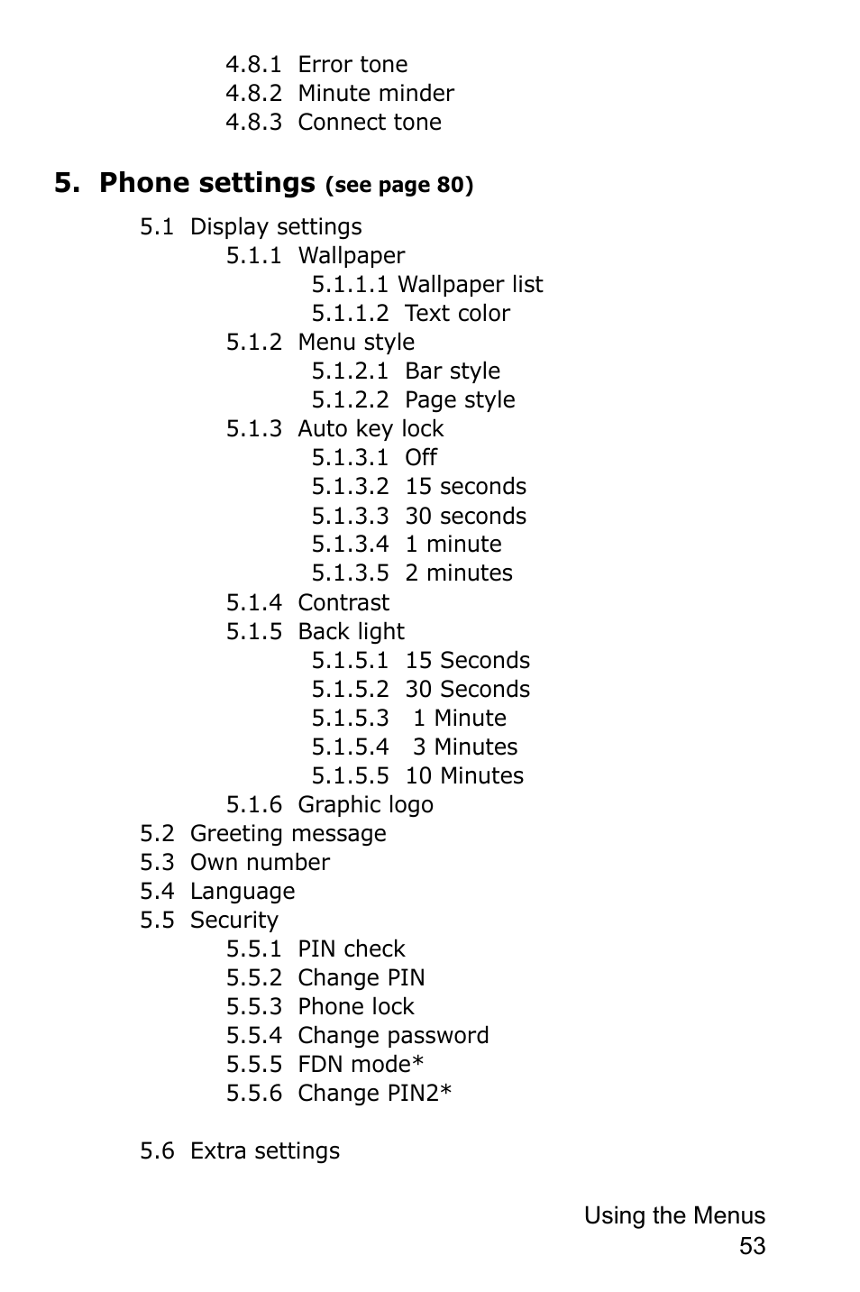 Phone settings | Samsung SGH-C225NBATMB User Manual | Page 53 / 162