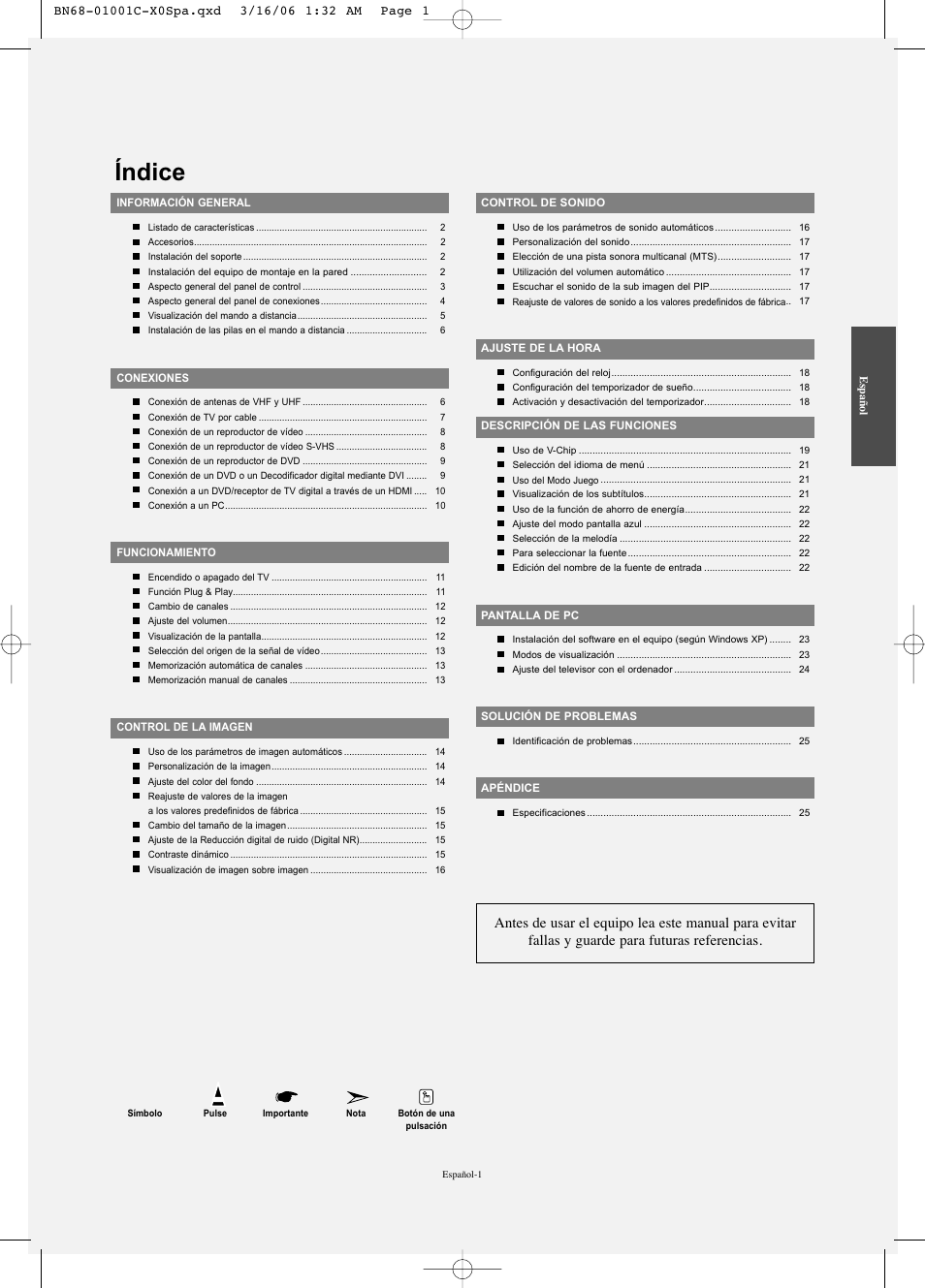 Índice | Samsung LNS2341WX-XAA User Manual | Page 55 / 80