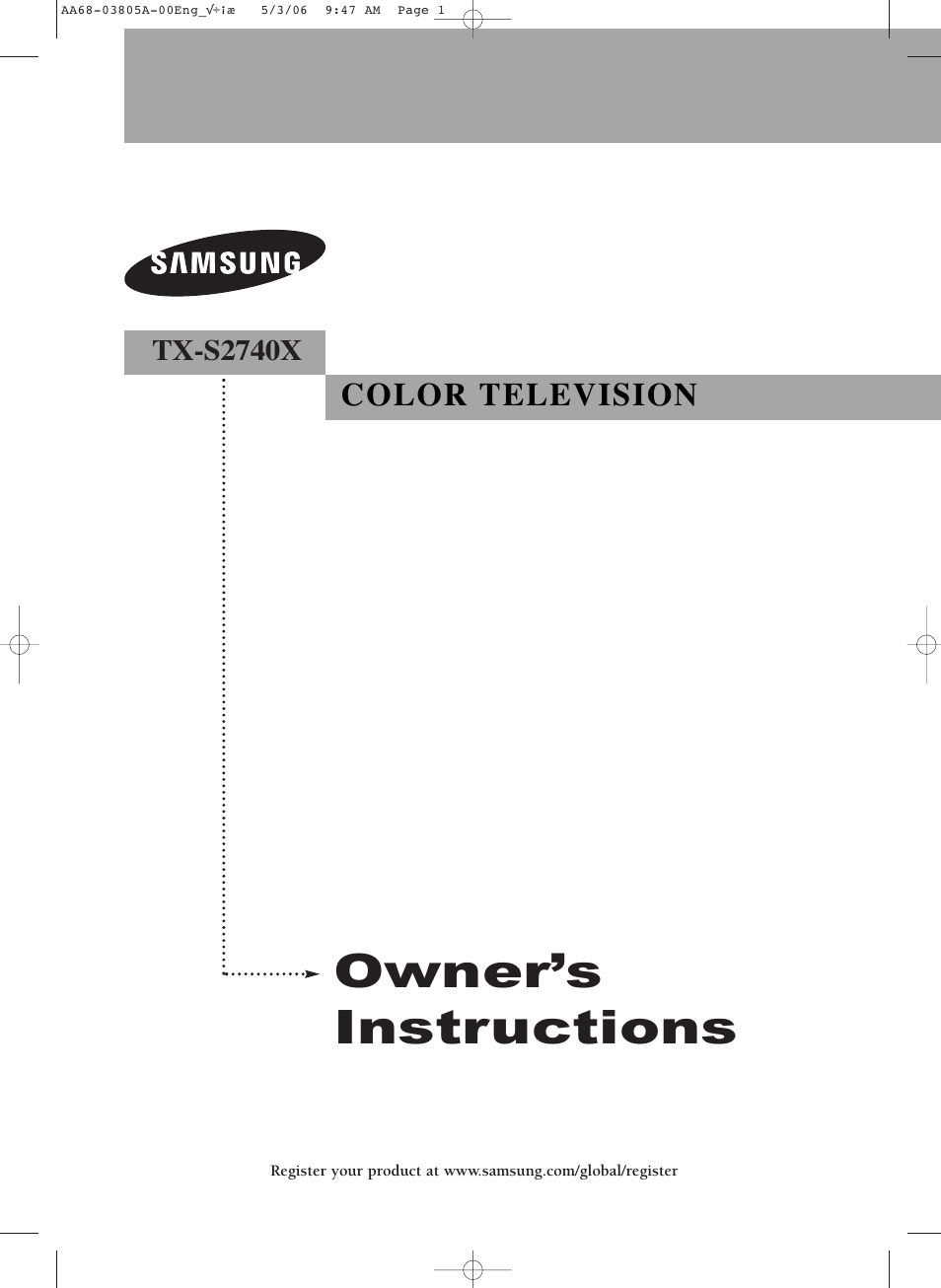 Samsung TXS2740X-XAC User Manual | 40 pages