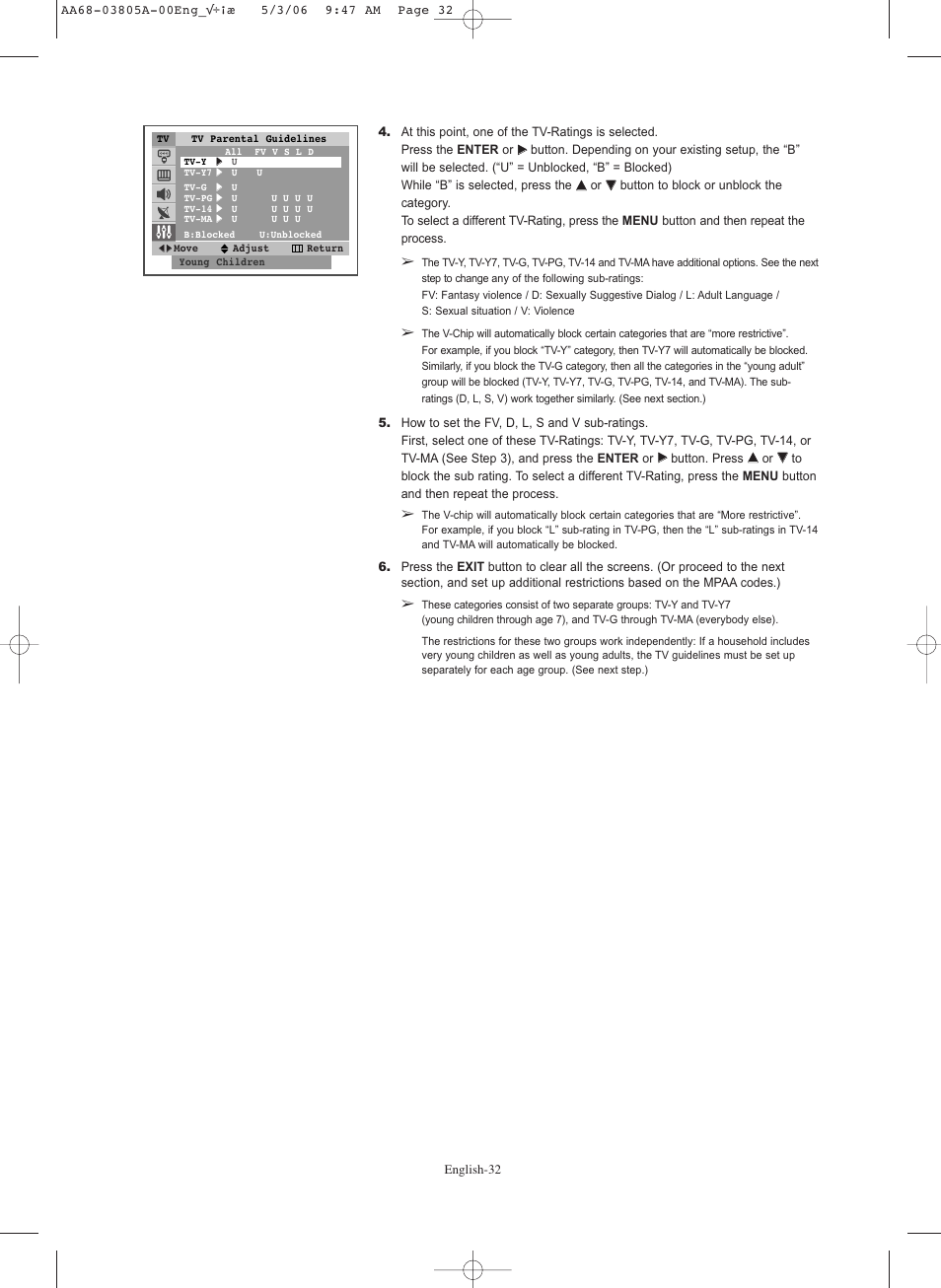 Samsung TXS2740X-XAC User Manual | Page 32 / 40