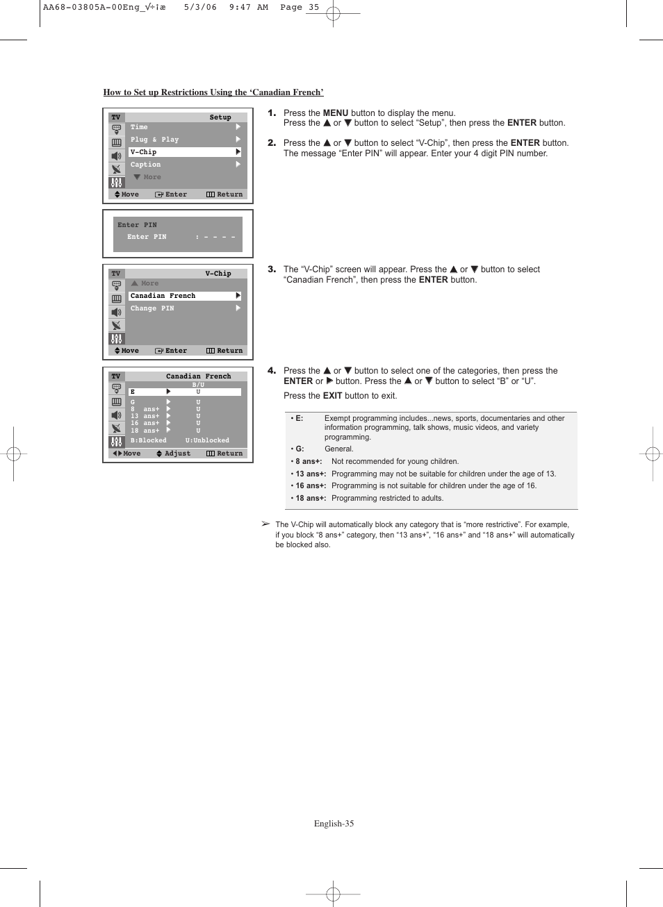 Samsung TXS2740X-XAC User Manual | Page 35 / 40