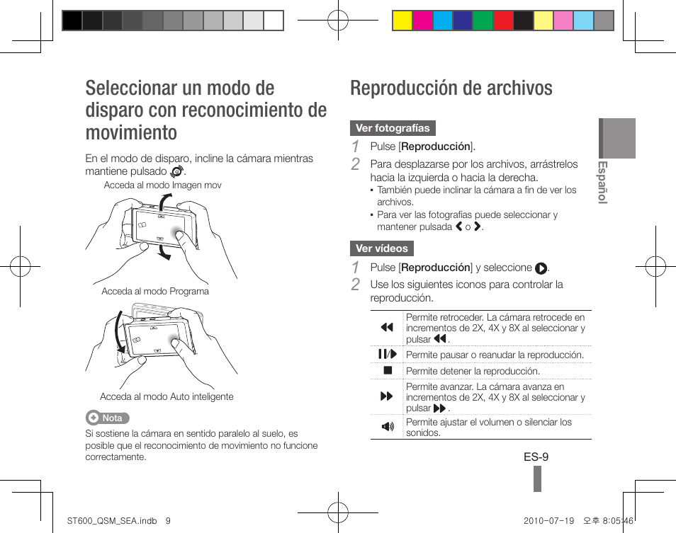 Reproducción de archivos | Samsung EC-ST600ZBPLUS User Manual | Page 19 / 24