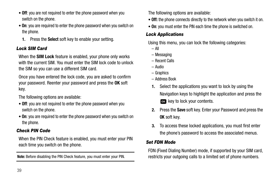 Samsung SGH-A137IBAATT User Manual | Page 42 / 83