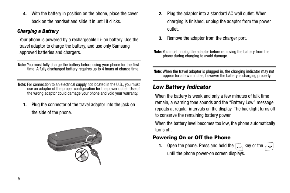 Powering on or off the phone | Samsung SGH-A137IBAATT User Manual | Page 8 / 83