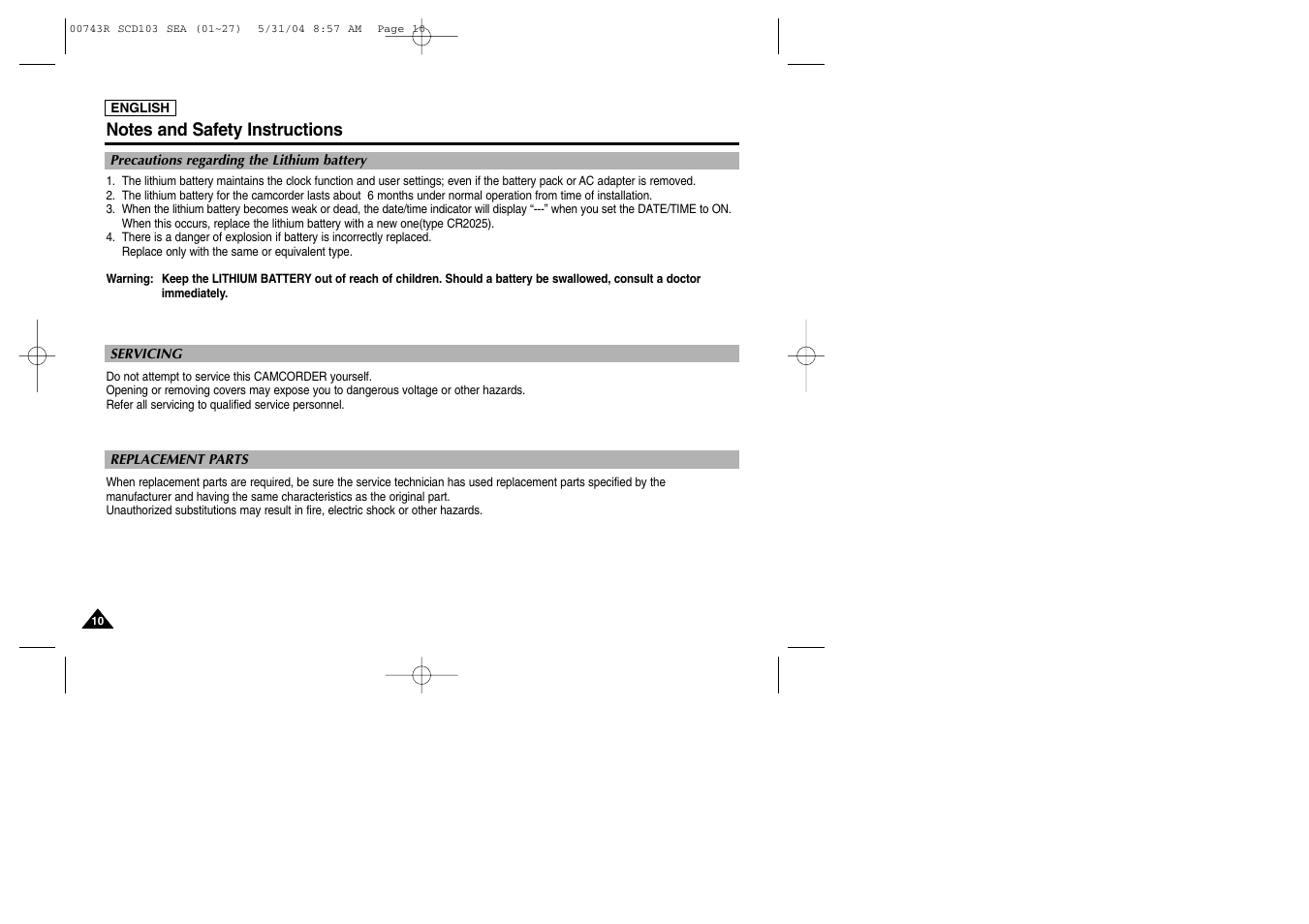 Samsung SC-D105-AFS User Manual | Page 14 / 112