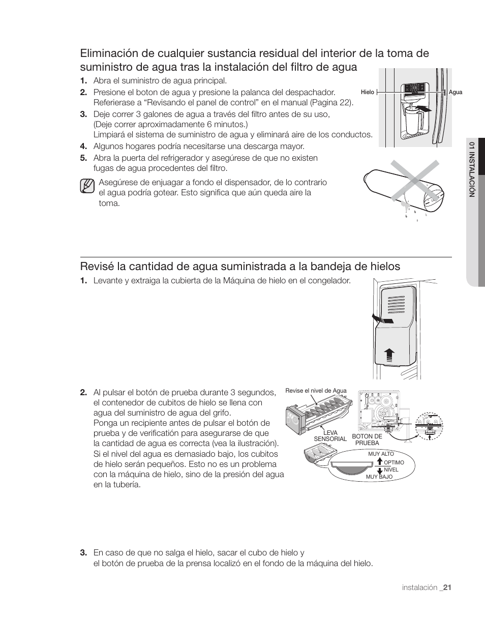 Instalación | Samsung RS263TDPN-XAA User Manual | Page 55 / 68