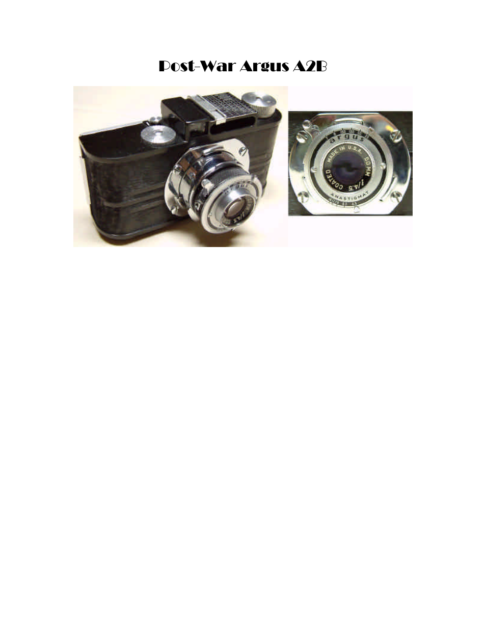 Post-war argus a2b | Argus Camera ARGUS A User Manual | Page 20 / 73
