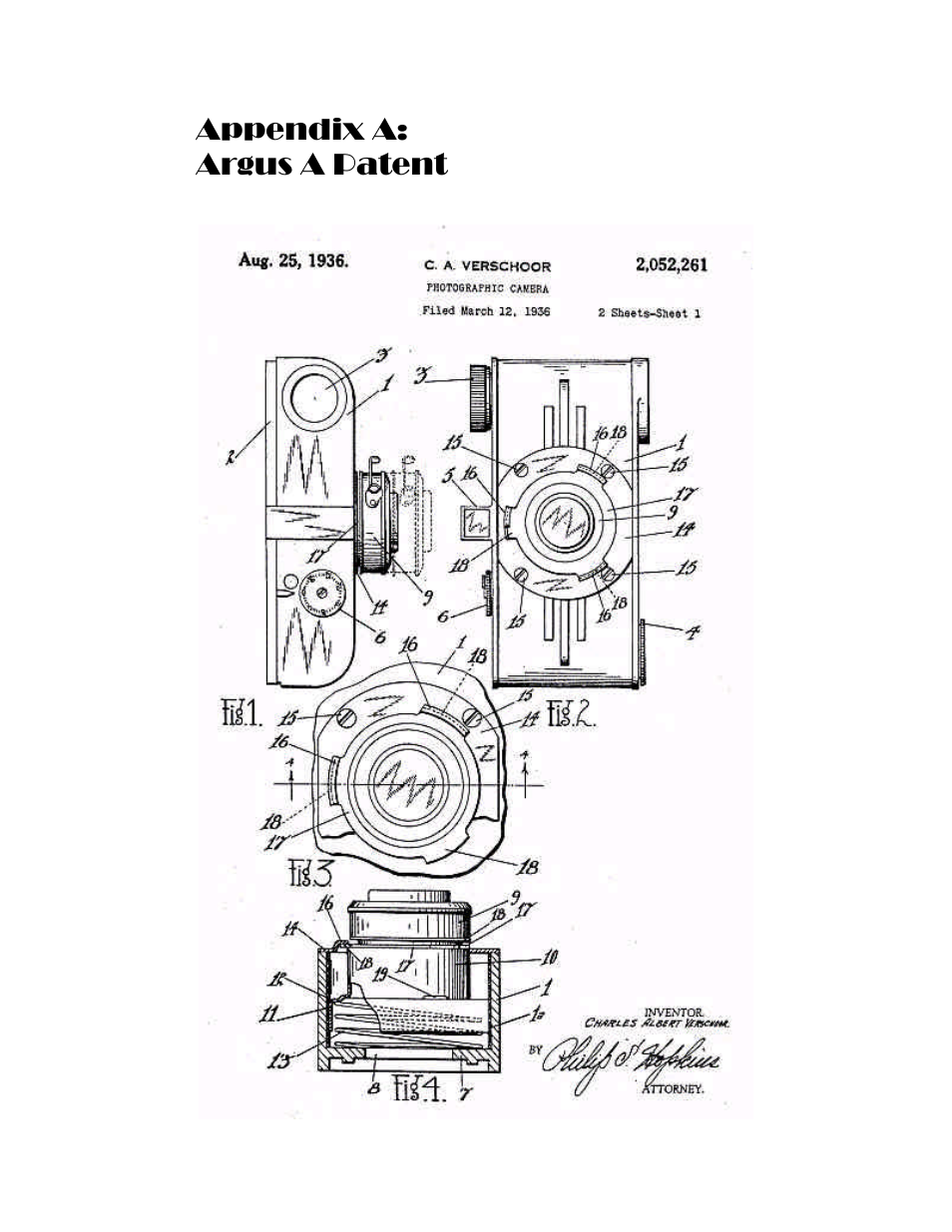 Appendix a: argus a patent | Argus Camera ARGUS A User Manual | Page 68 / 73