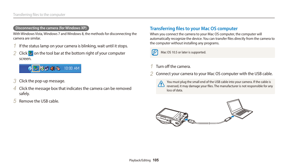 Transferring files to your mac os computer | Samsung EC-WB700ZBPBCA User Manual | Page 106 / 168