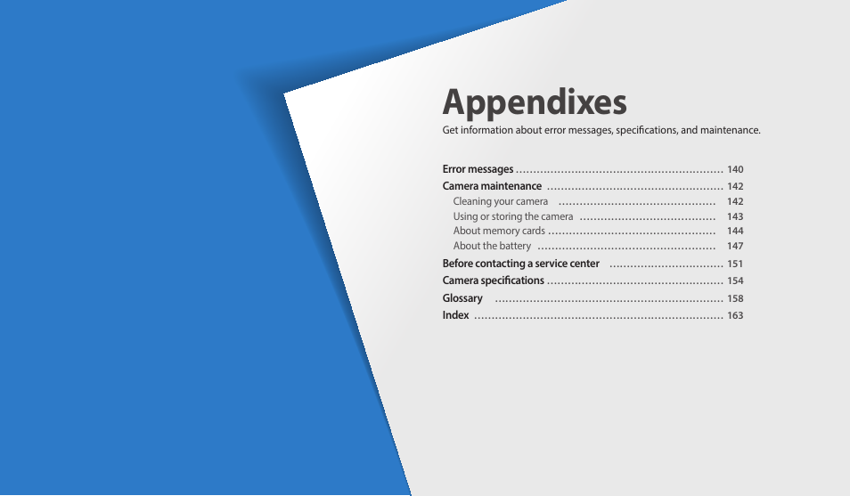 Appendixes, Maintenance | Samsung EC-WB700ZBPBCA User Manual | Page 140 / 168