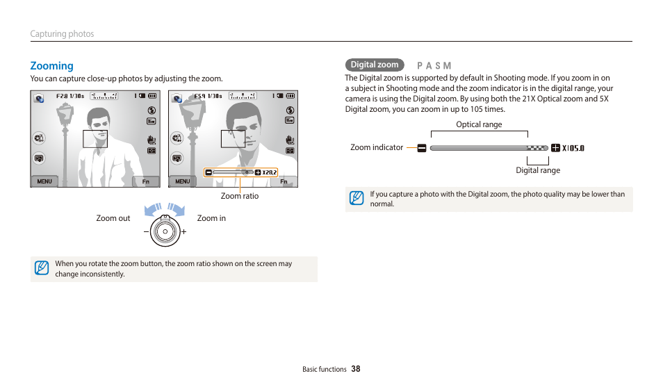 Zooming | Samsung EC-WB700ZBPBCA User Manual | Page 39 / 168