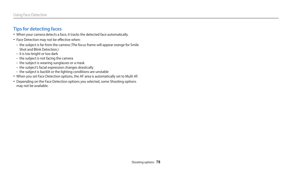 Tips for detecting faces | Samsung EC-WB700ZBPBCA User Manual | Page 79 / 168