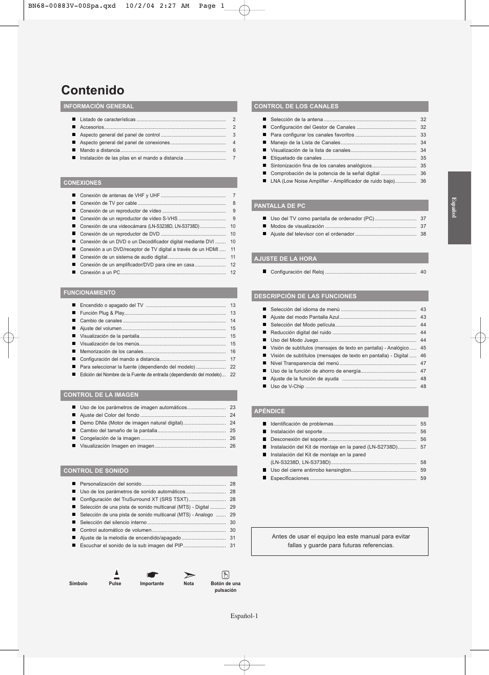 Samsung LNS3238DX-XAA User Manual | Page 123 / 182