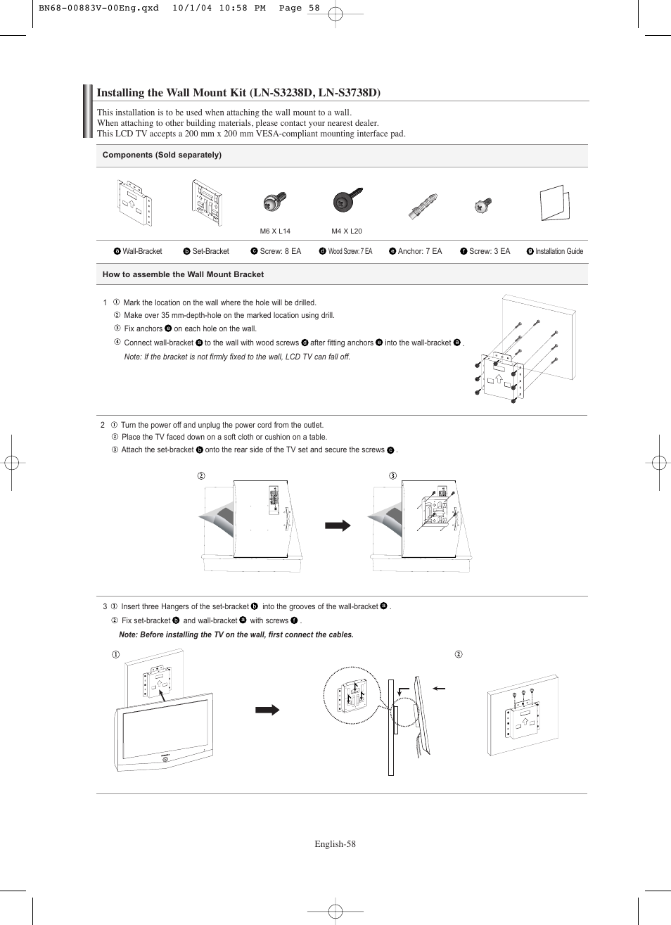 Samsung LNS3238DX-XAA User Manual | Page 60 / 182