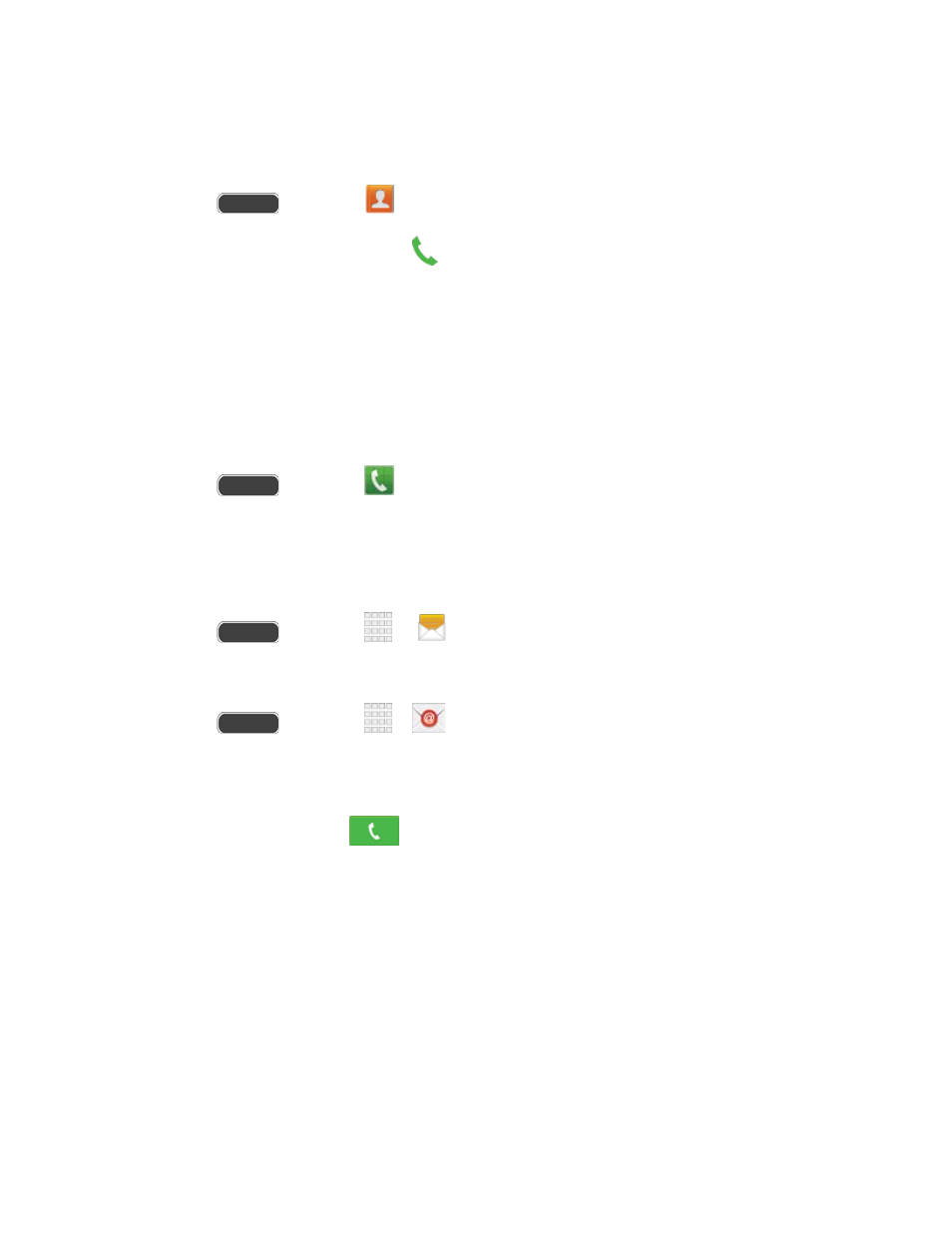 Call from contacts, Call using a speed dial number, Call a number in a text message or email message | Wi-fi calling | Samsung SPH-L520ZWASPR User Manual | Page 51 / 193