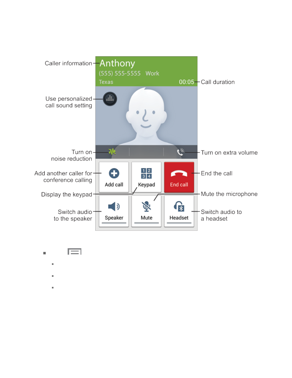 In-call options | Samsung SPH-L520ZWASPR User Manual | Page 57 / 193