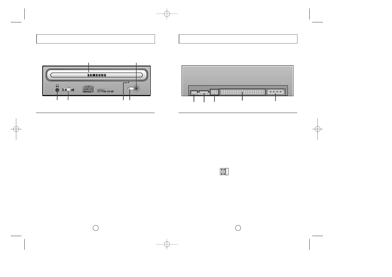 Rückseite des cd-r/rw-laufwerks, Vorderseite des cd-r/rw-laufwerks | Samsung SW-224BEA User Manual | Page 24 / 40