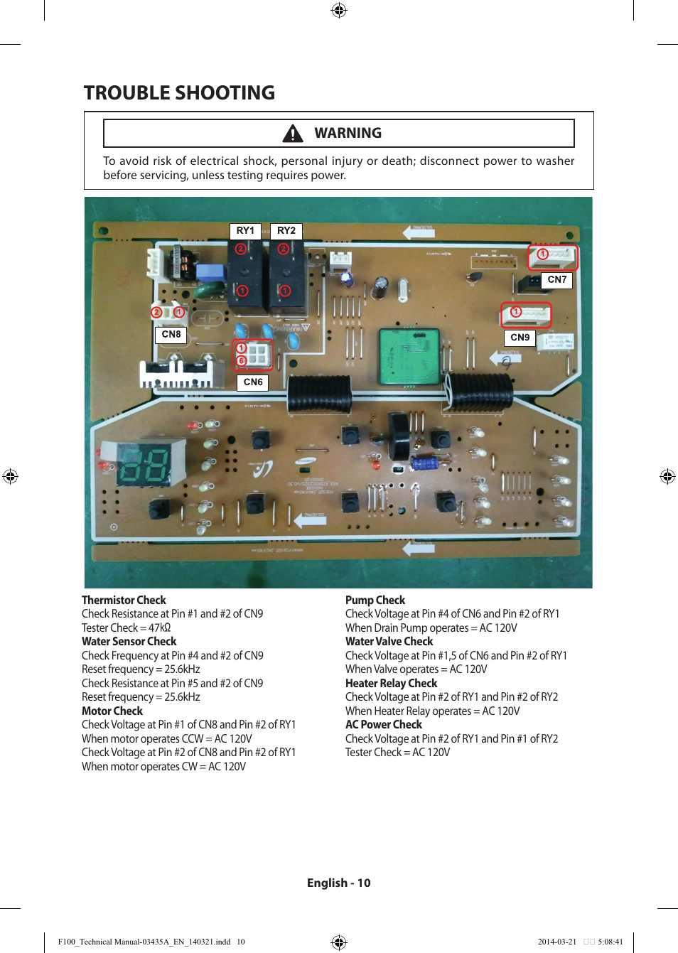 Trouble shooting, Warning | Samsung WB09H7300GP-A1 User Manual | Page 10 / 36