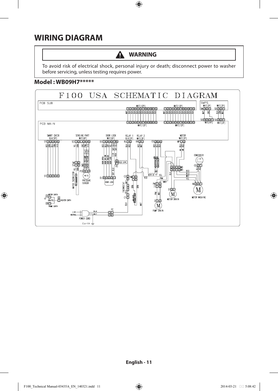 Wiring diagram | Samsung WB09H7300GP-A1 User Manual | Page 11 / 36