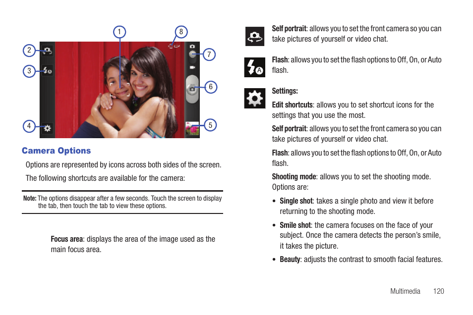 Camera options | Samsung SGH-T989AABTMB User Manual | Page 125 / 278