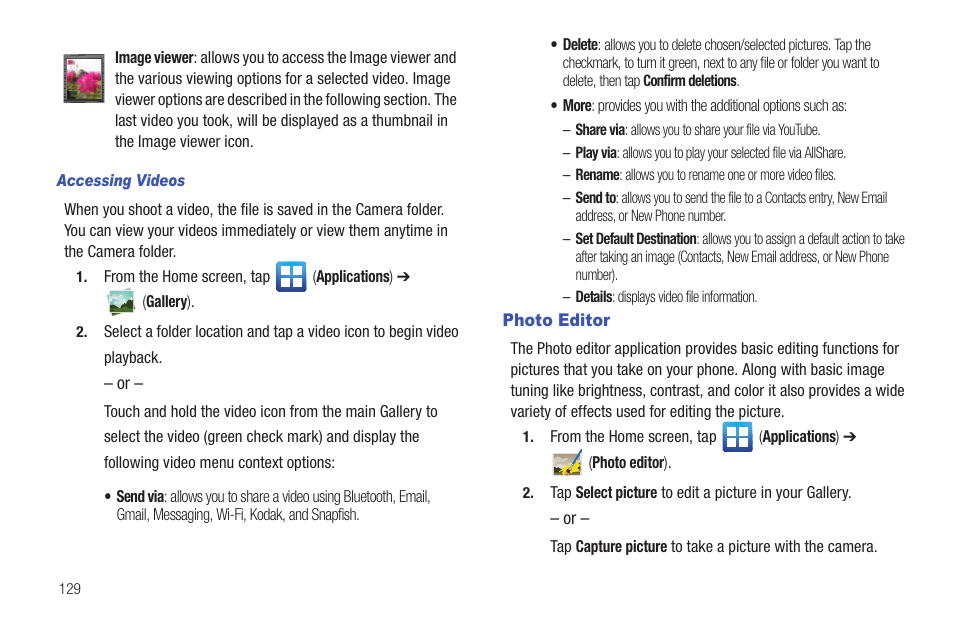 Photo editor | Samsung SGH-T989AABTMB User Manual | Page 134 / 278