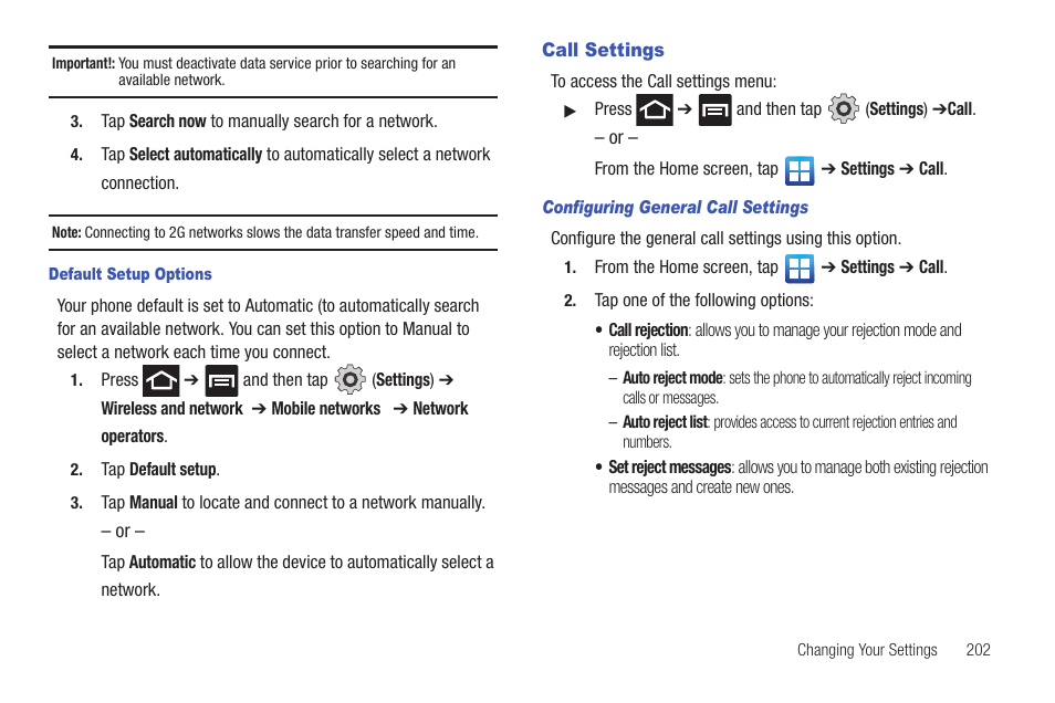 Call settings | Samsung SGH-T989AABTMB User Manual | Page 207 / 278