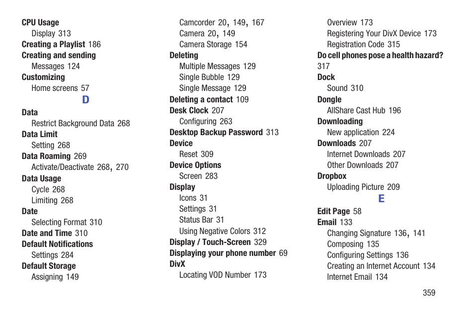 Samsung SGH-T999MBATMB User Manual | Page 365 / 378