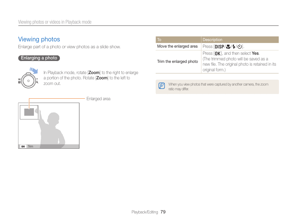 Viewing photos, Viewing photos …………………………… 79 | Samsung EC-ST66ZZFPRUS User Manual | Page 80 / 132