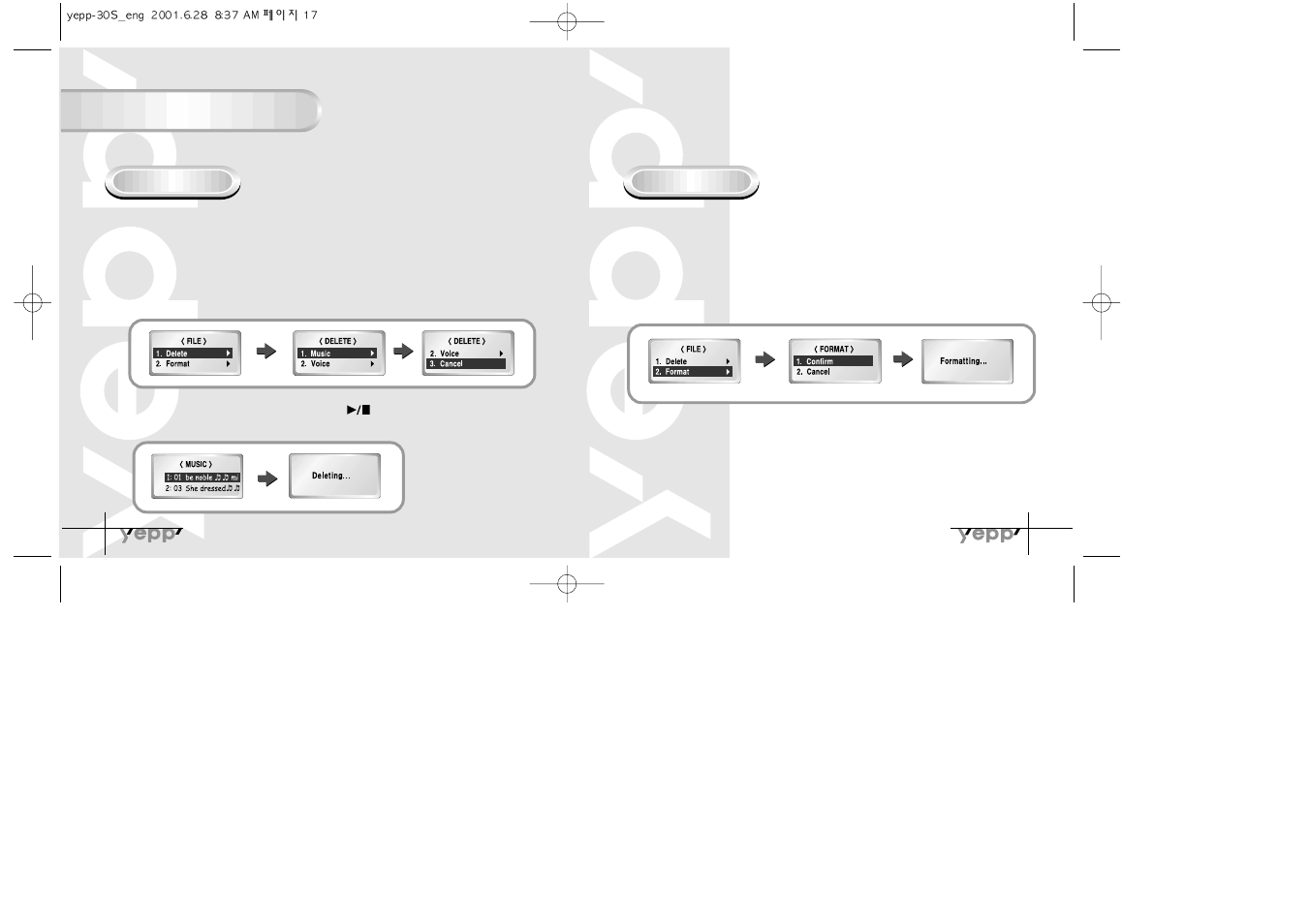 Setting up files | Samsung YP-30SH User Manual | Page 10 / 30