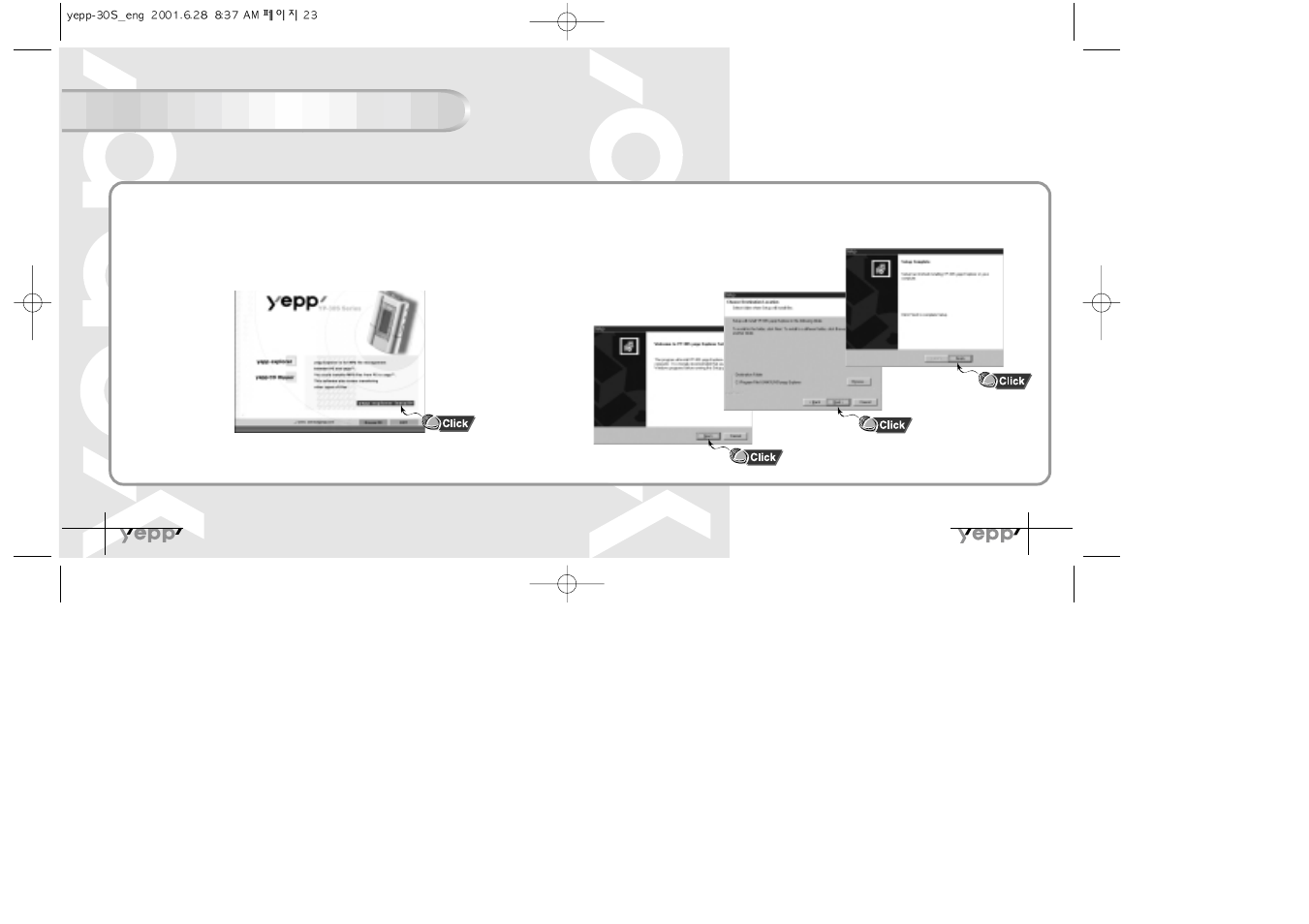 Installing software (pc) | Samsung YP-30SH User Manual | Page 13 / 30