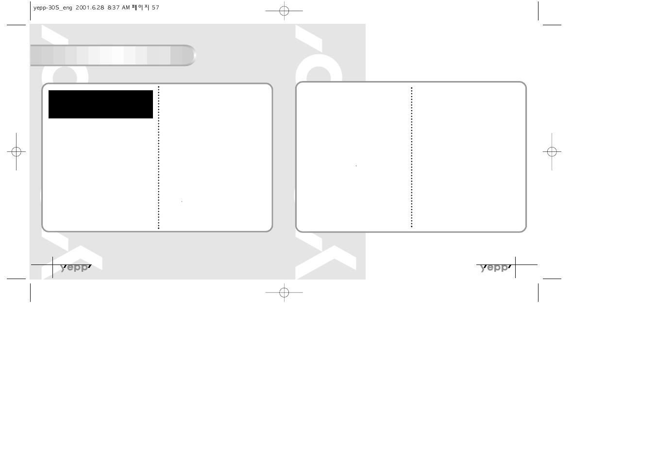 Warranty(except u.s.) | Samsung YP-30SH User Manual | Page 30 / 30