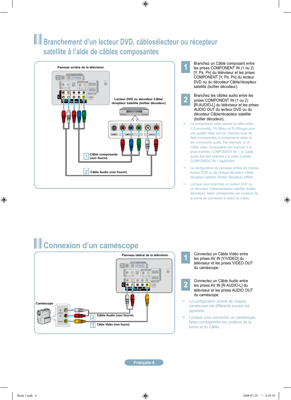 Connexion d’un caméscope | Samsung LN46A500T1FXZA User Manual | Page 16 / 37