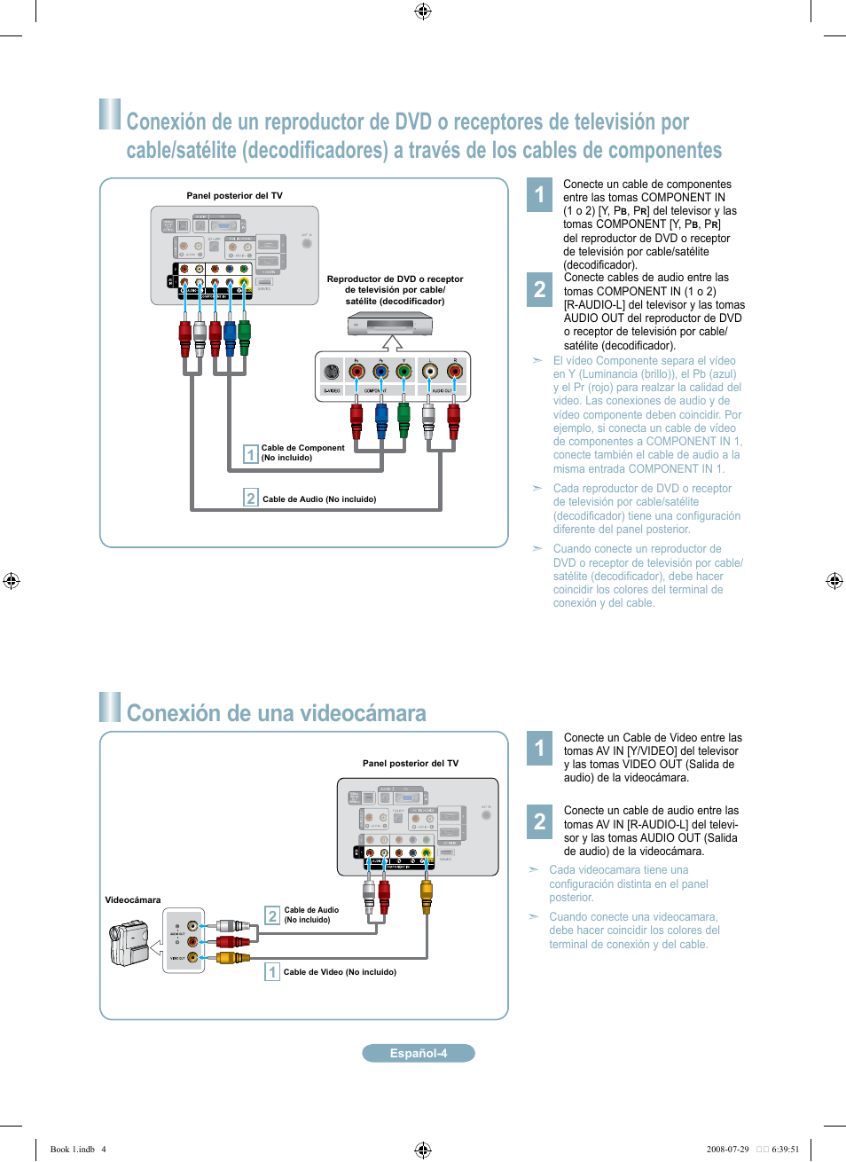 Conexión de una videocámara | Samsung LN46A500T1FXZA User Manual | Page 28 / 37