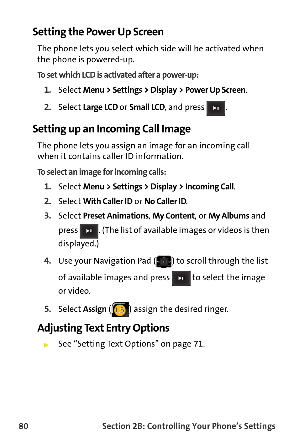 Setting the power up screen, Setting up an incoming call image, Adjusting text entry options | Samsung SPH-M620ZKASPR User Manual | Page 106 / 340