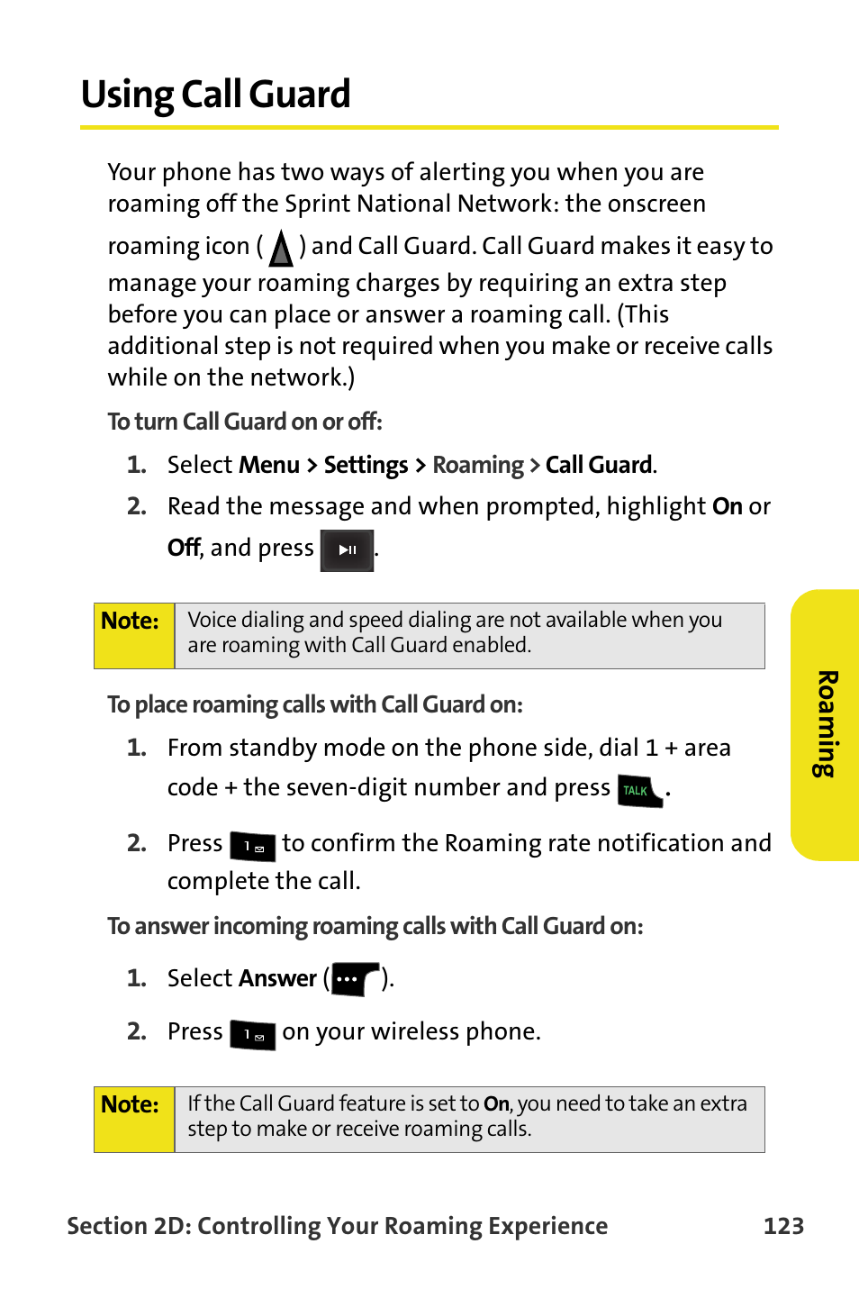 Using call guard | Samsung SPH-M620ZKASPR User Manual | Page 149 / 340