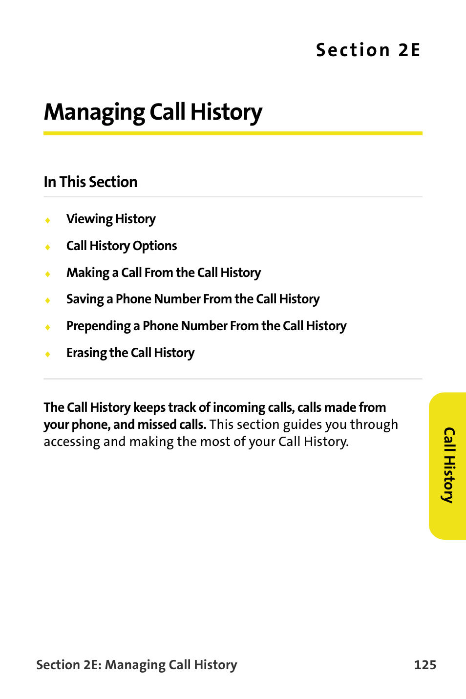 Managing call history, 2e. managing call history, Ca ll histor y | Samsung SPH-M620ZKASPR User Manual | Page 151 / 340
