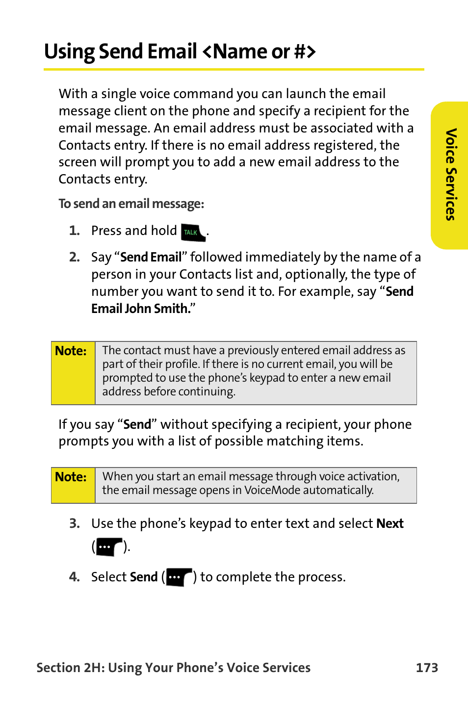 Using send email <name or | Samsung SPH-M620ZKASPR User Manual | Page 199 / 340