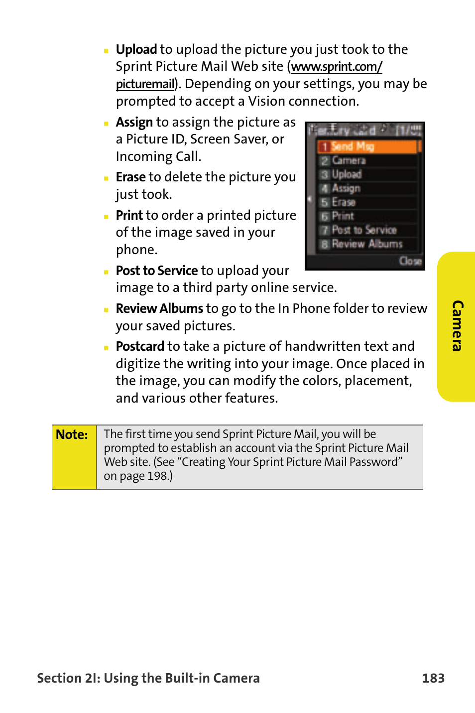 Ca m e ra | Samsung SPH-M620ZKASPR User Manual | Page 209 / 340