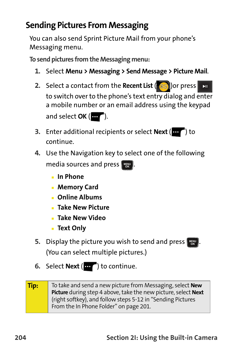 Sending pictures from messaging | Samsung SPH-M620ZKASPR User Manual | Page 230 / 340