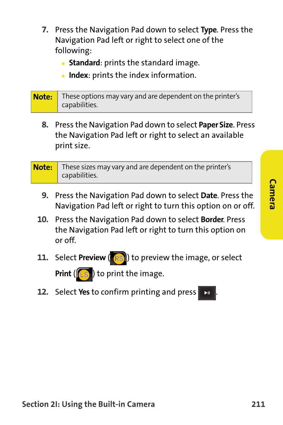 Ca m e ra | Samsung SPH-M620ZKASPR User Manual | Page 237 / 340