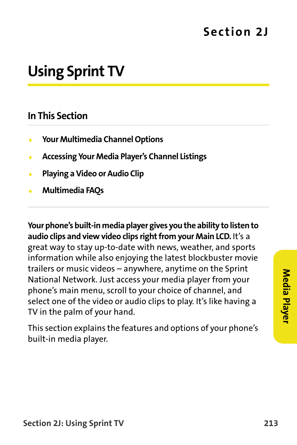 Using sprint tv, 2j. using sprint tv | Samsung SPH-M620ZKASPR User Manual | Page 239 / 340