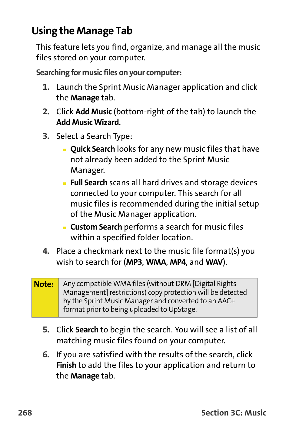 Using the manage tab | Samsung SPH-M620ZKASPR User Manual | Page 294 / 340