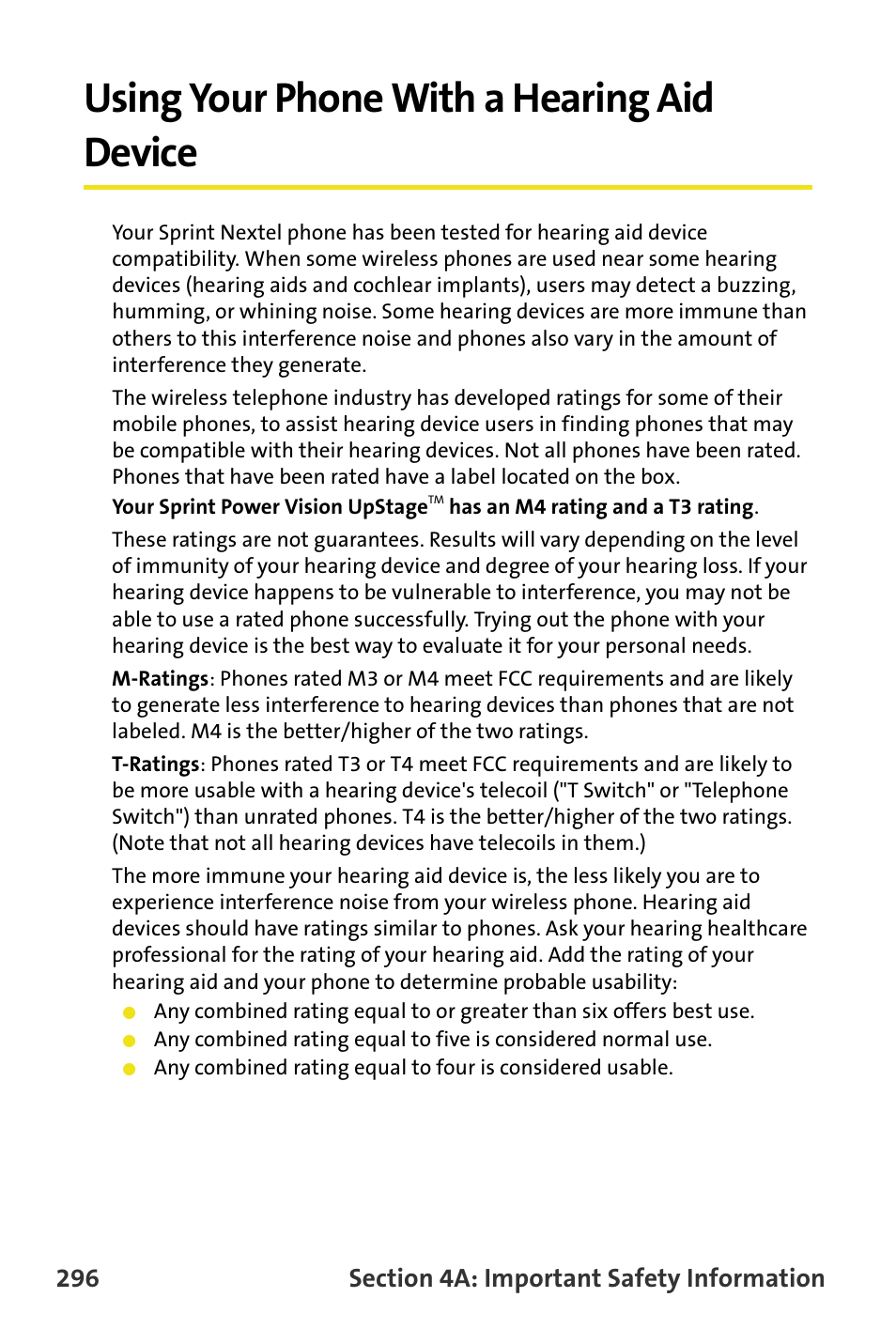 Using your phone with a hearing aid device | Samsung SPH-M620ZKASPR User Manual | Page 322 / 340