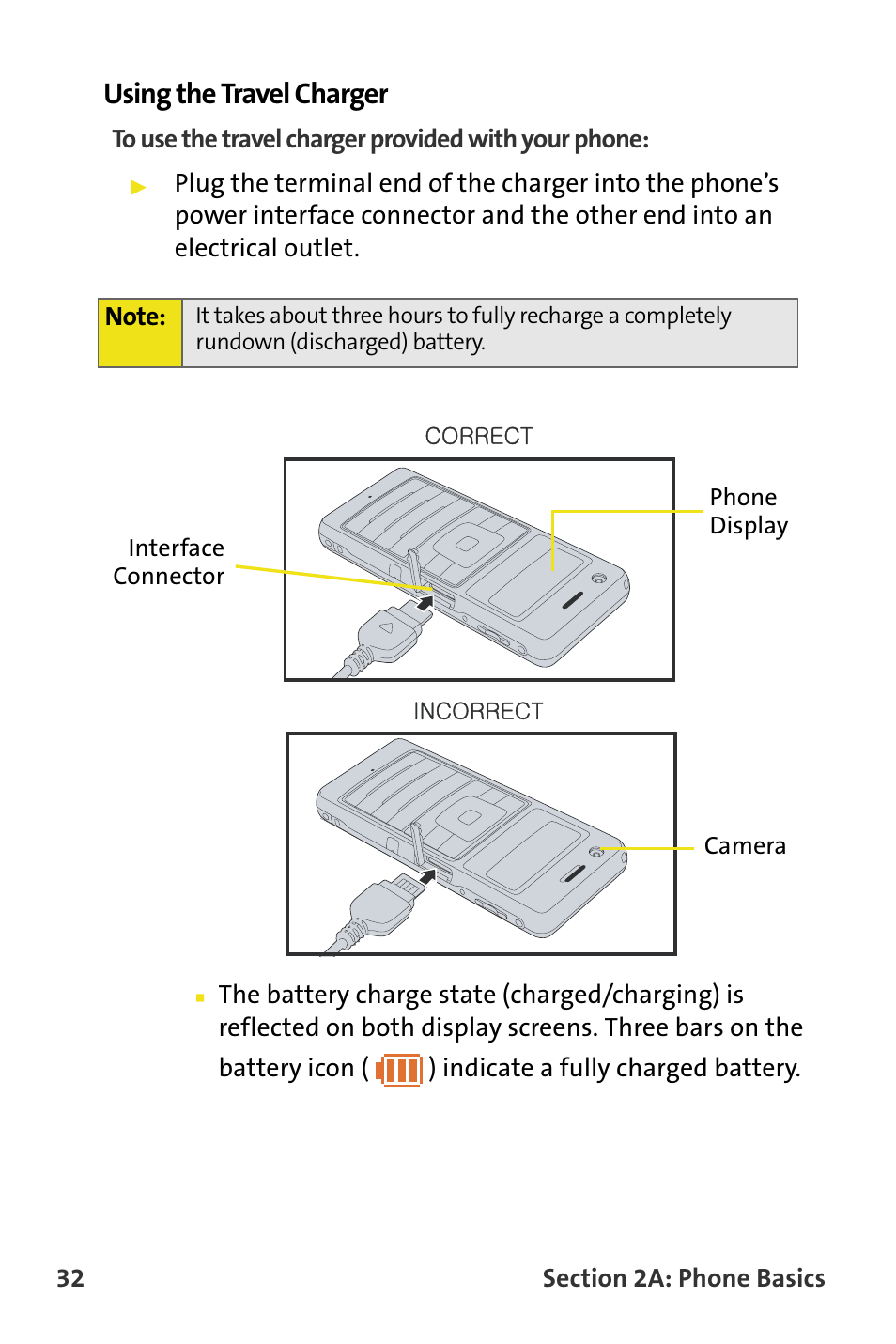 Using the travel charger | Samsung SPH-M620ZKASPR User Manual | Page 58 / 340