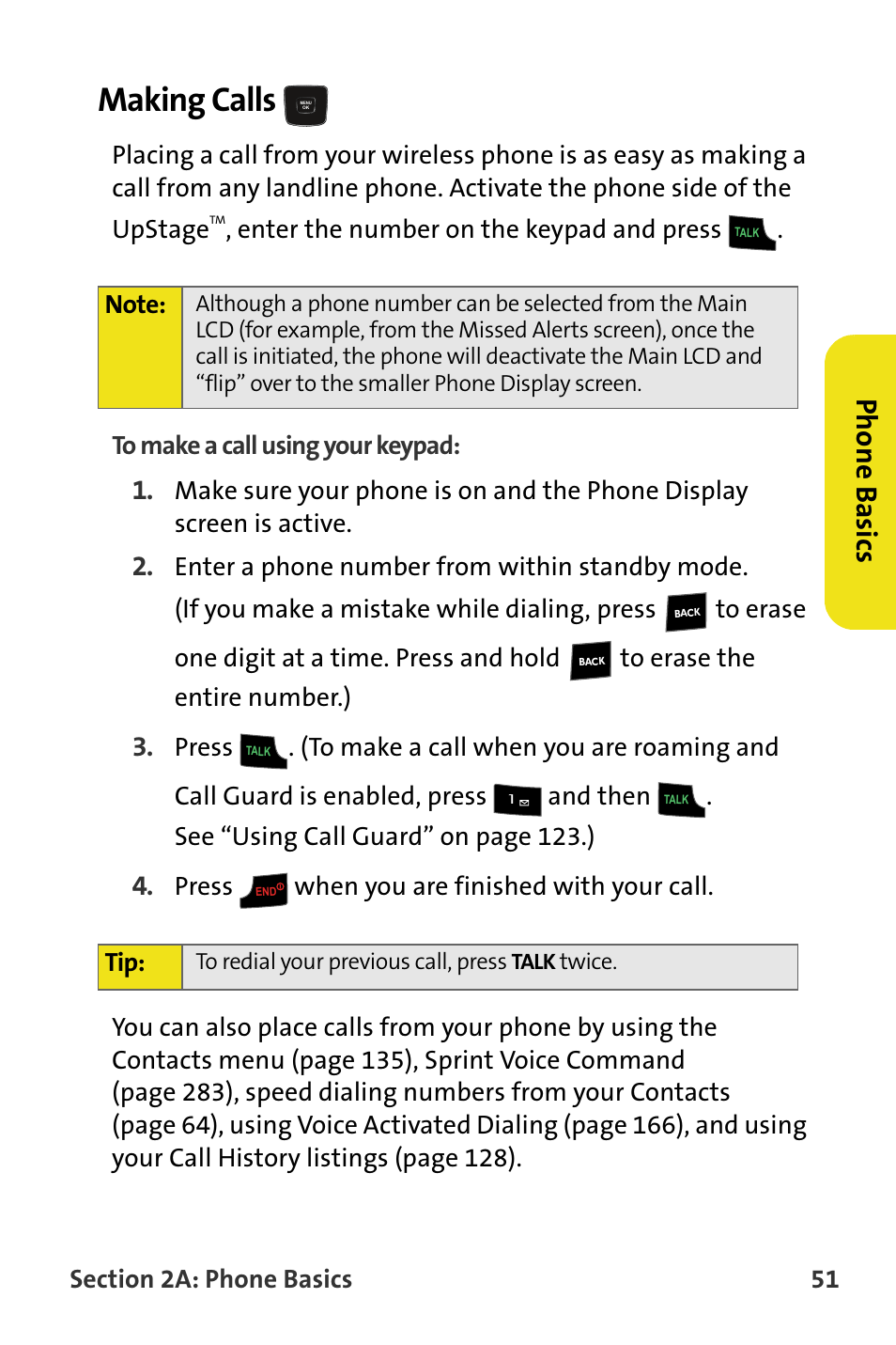 Making calls, Phone basics | Samsung SPH-M620ZKASPR User Manual | Page 77 / 340