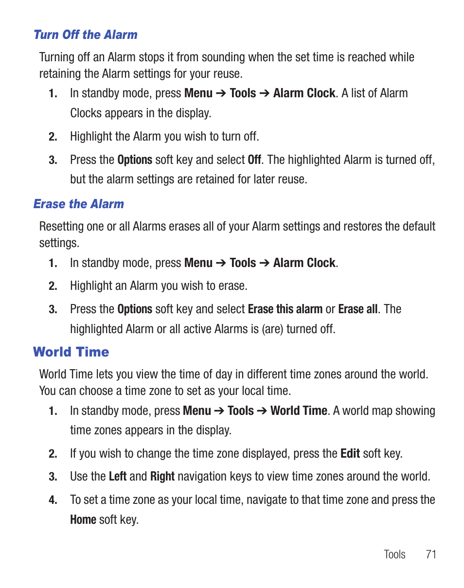 World time | Samsung SCH-R375ZKATFN User Manual | Page 75 / 108