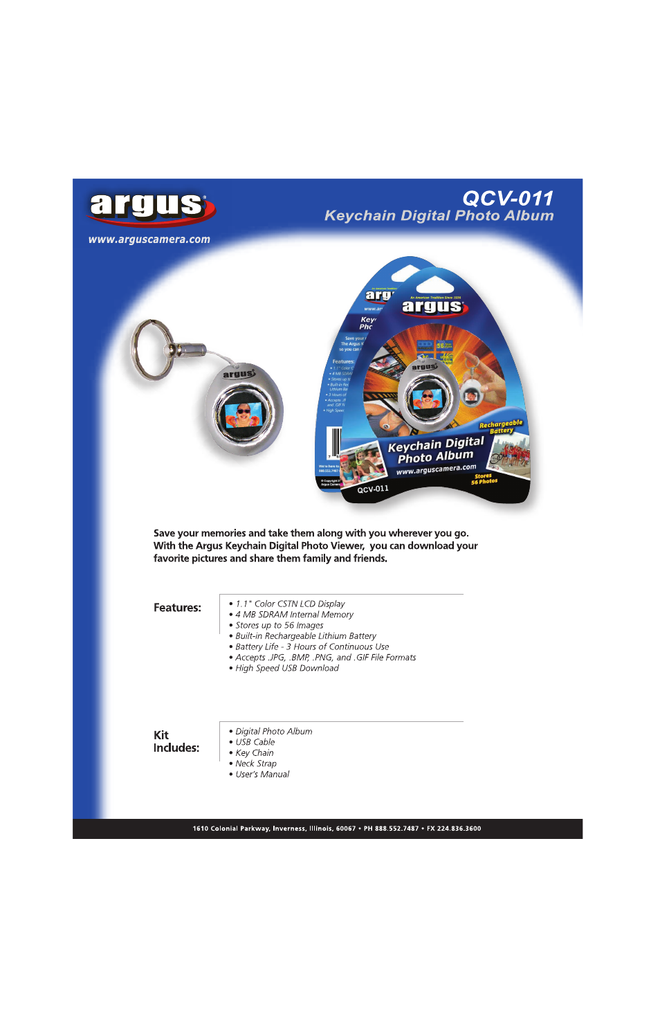 Argus QCV-011 User Manual | 1 page