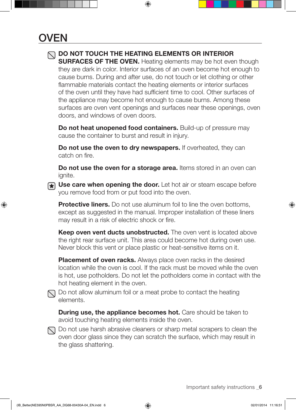 Oven | Samsung NE595N0PBSR-AA User Manual | Page 7 / 68